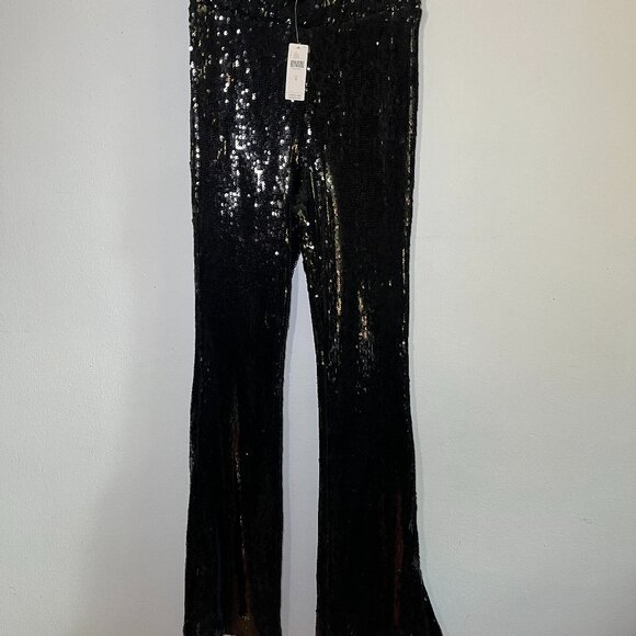 NWT Anthropologie Sanctuary The Kicker Sequin Flare Leggings Size Medium Black - Picture 5 of 10